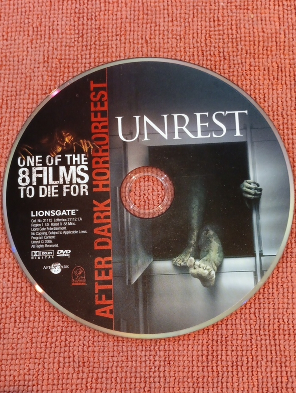 3/$12 UNREST DVD - After Dark Horrorfest *NO CASE*